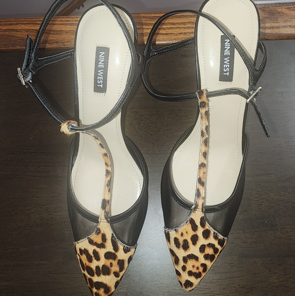 Nine West Black and Leopard Print Women's Shoes
